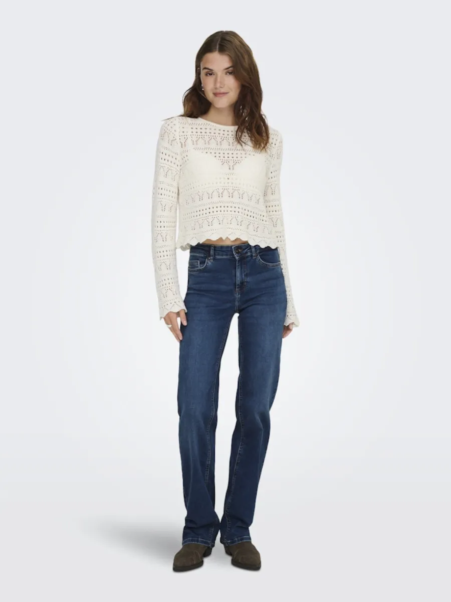 ONLY-ONLBLUSH MID STRAIGHT DNM TAI021 NO-15344167-Dark Blue Denim-BLUE