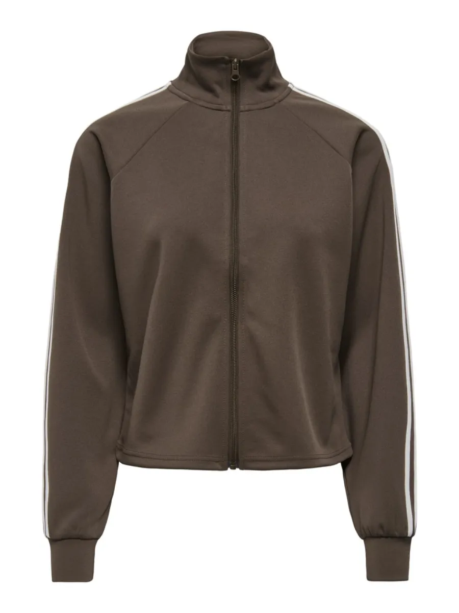 ONLY-ONLCAYLA ZIP NECK CC SWT-15377160-Bracken-CHOCOLADE