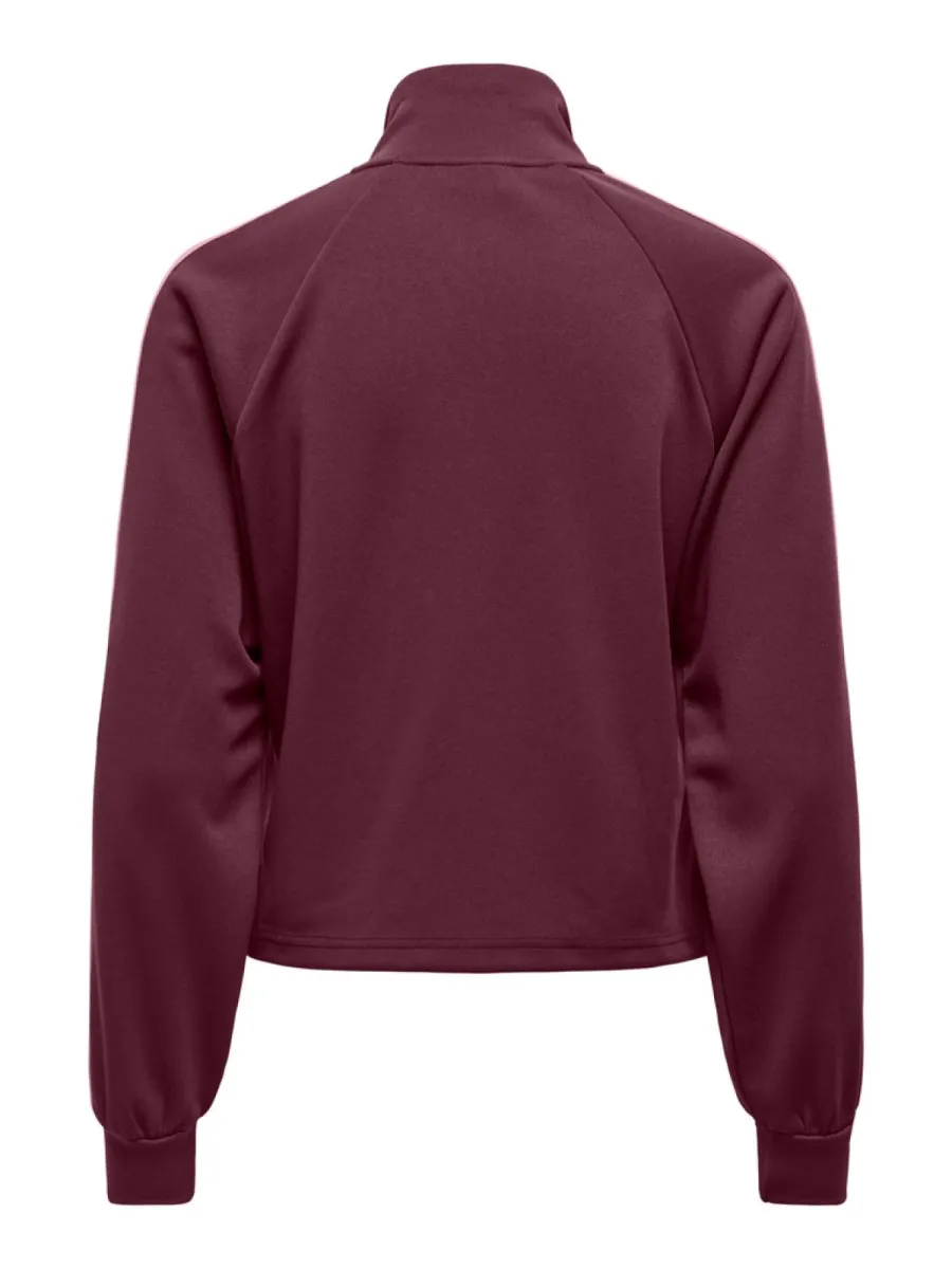 ONLY-ONLCAYLA ZIP NECK CC SWT-15377160-Fig-BORDEAUX