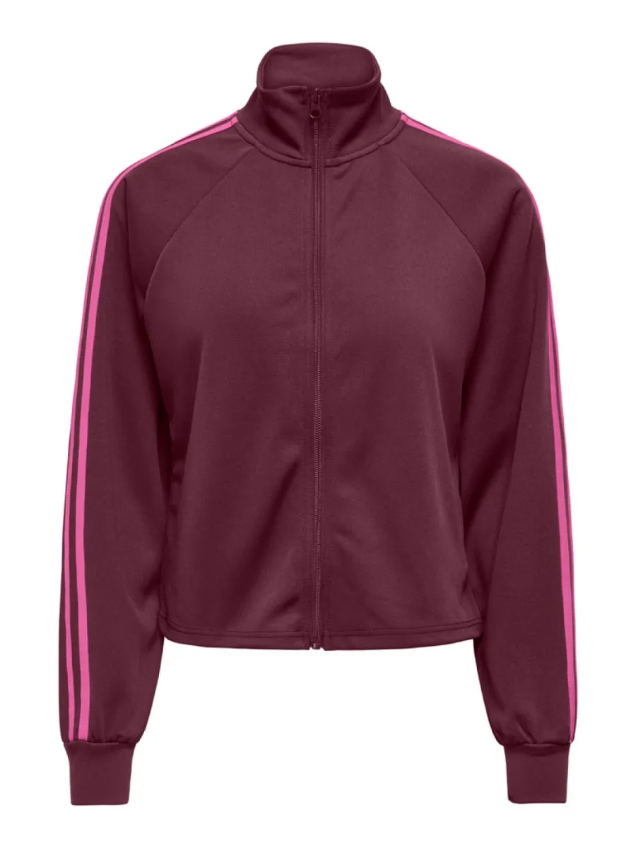 ONLY-ONLCAYLA ZIP NECK CC SWT-15377160-Fig-BORDEAUX