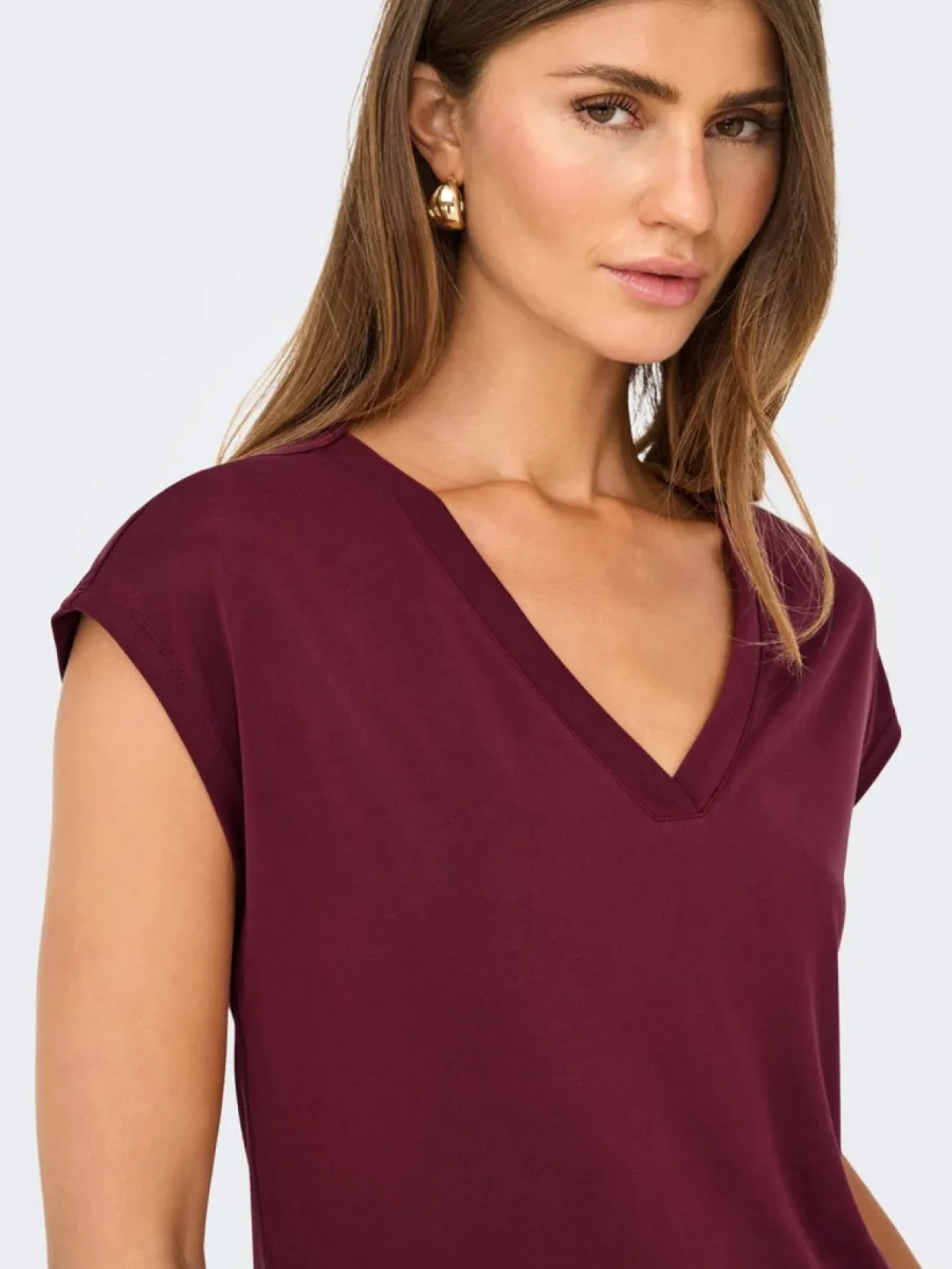 only-onlfree-s-s-modv-neck-top-jrs-noos-15287041-tawny-port-bordeaux-4 ONLY-ONLFREE S/S MOD.V-NECK TOP JRS NOOS-15287041-Tawny Port-BORDEAUX