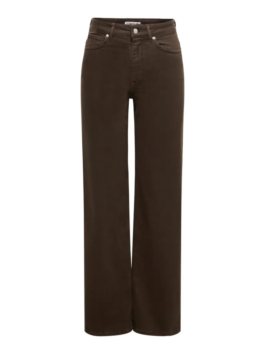 ONLY-Onlmadison blush hw wide color dnm noos-15371660-Dark Brown Denim-DONKER BRUIN