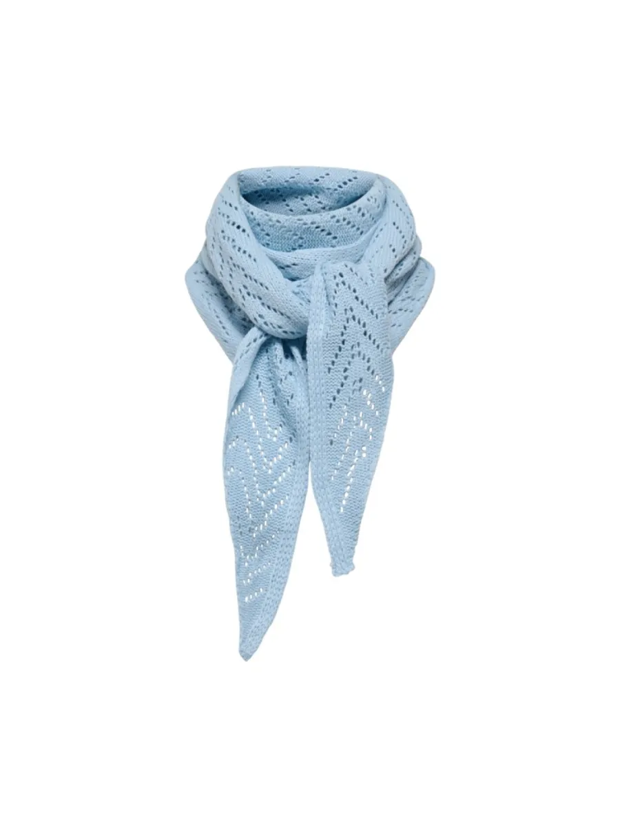 ONLY-ONLMARIE POINTELLE TRIANGLE SCARF C-15376243-Cashmere Blue-BLUE