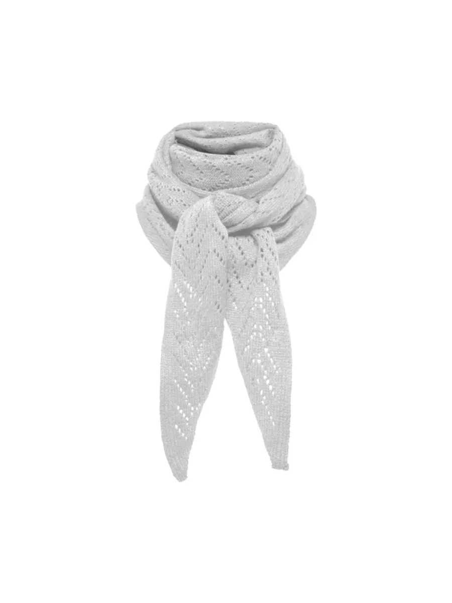 ONLY-ONLMARIE POINTELLE TRIANGLE SCARF C-15376243-Light Grey Melange-LICHT-/PAREL GRIJS
