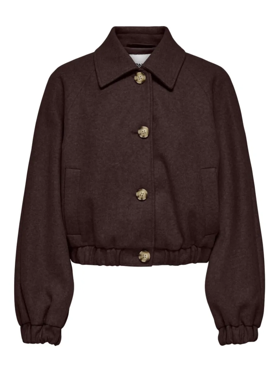 ONLY-ONLNANCY LIFE COLLAR JACKET CC OTW-15321922-Chocolate Torte-CHOCOLADE