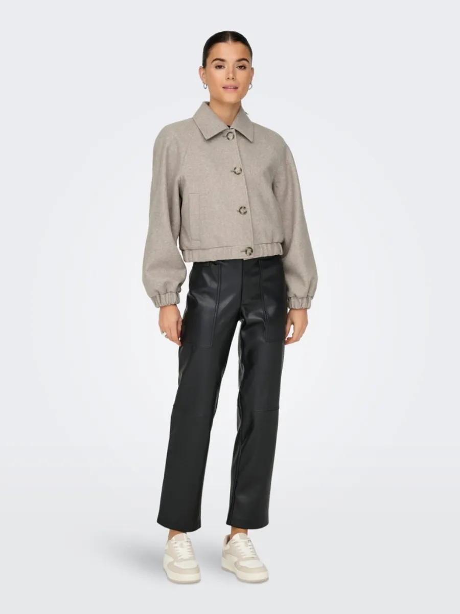 ONLY-ONLNANCY LIFE COLLAR JACKET CC OTW-15321922-Simply Taupe-TAUPE