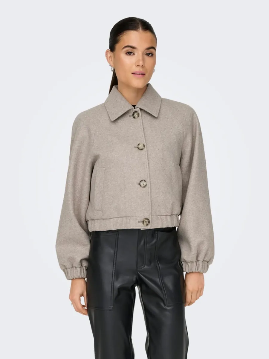 ONLY-ONLNANCY LIFE COLLAR JACKET CC OTW-15321922-Simply Taupe-TAUPE