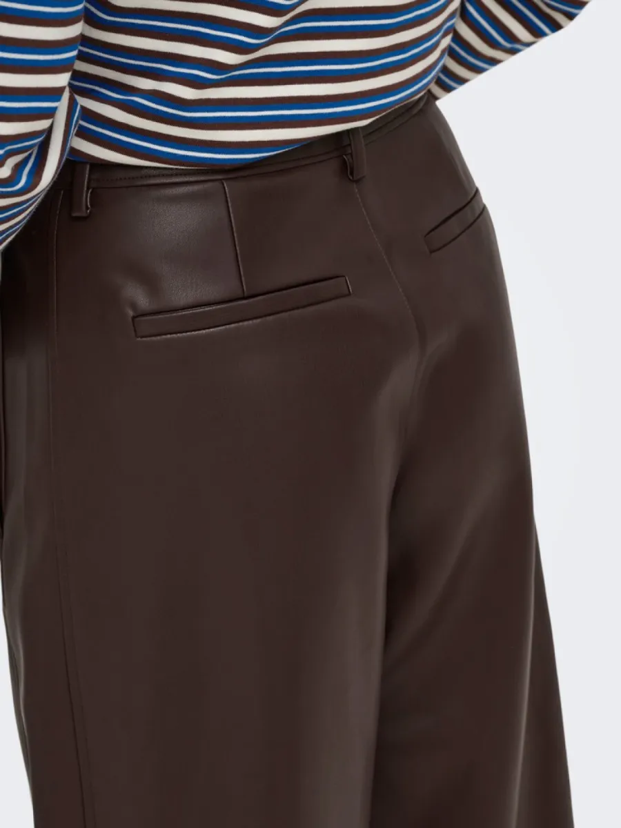 only-onlneli-mw-faux-lea-barrel-pant-pnt-15376856-chocolate-torte-chocolade-1 ONLY-ONLNELI MW FAUX LEA BARREL PANT PNT-15376856-Chocolate Torte-CHOCOLADE