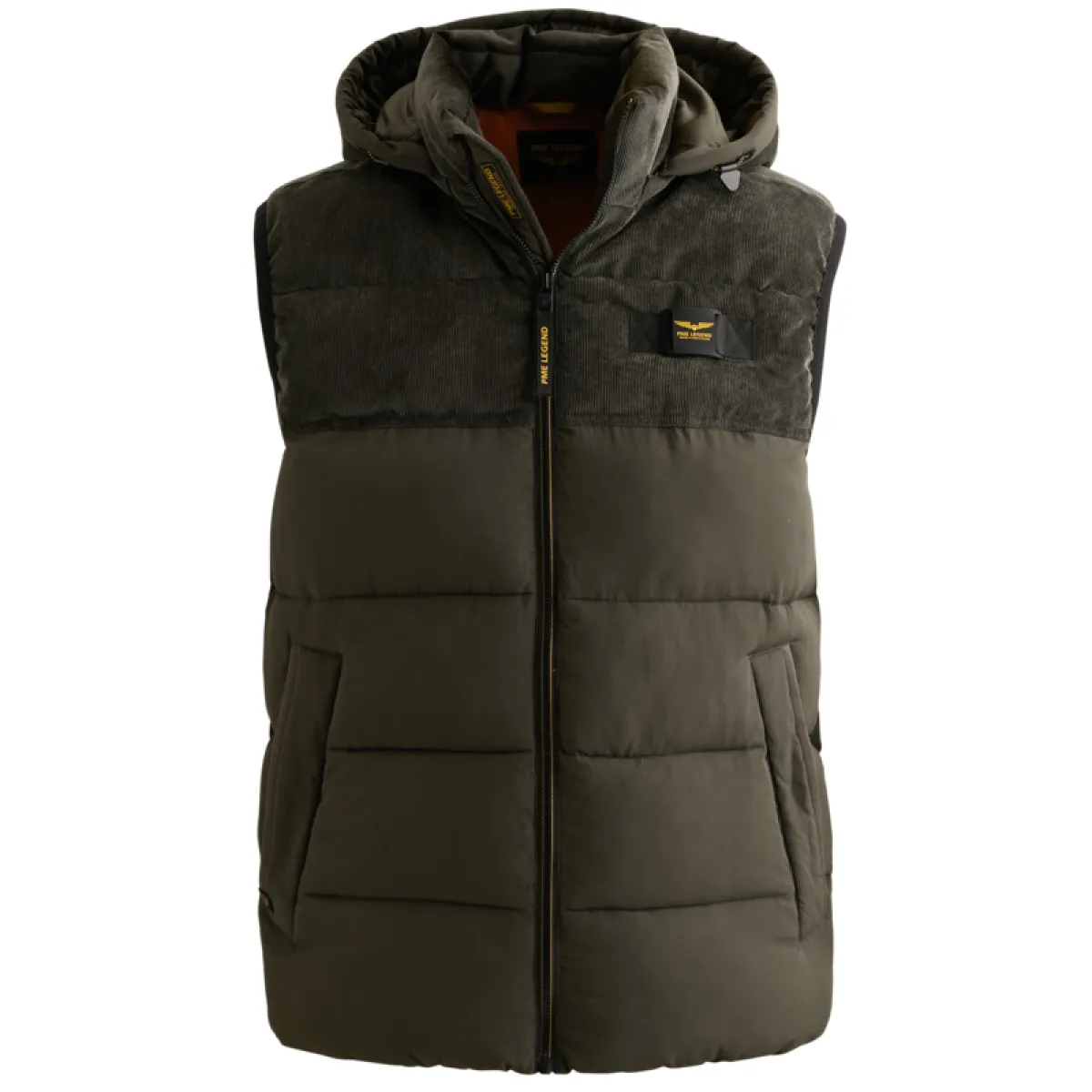 PME LEGEND-Bodywarmer GOBBLER BW Mix fabric-PBW2608102-8039 Beluga-GROEN