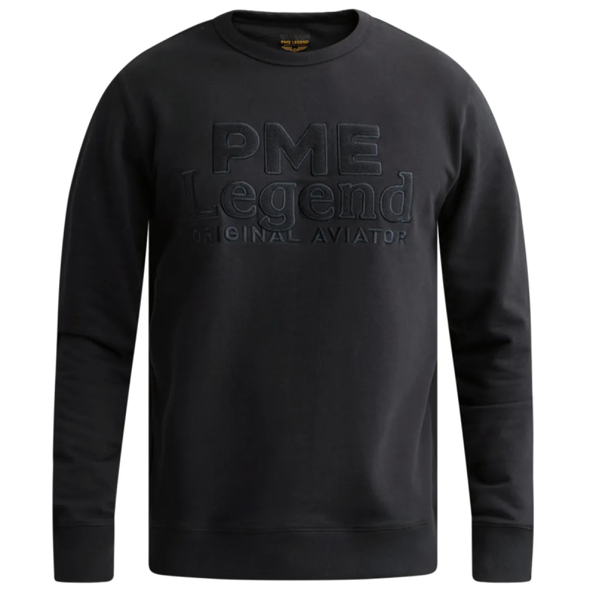 PME LEGEND-Crewneck loopback cotton twill-PSW2608444-5281 Salute-DONKER BLAUW