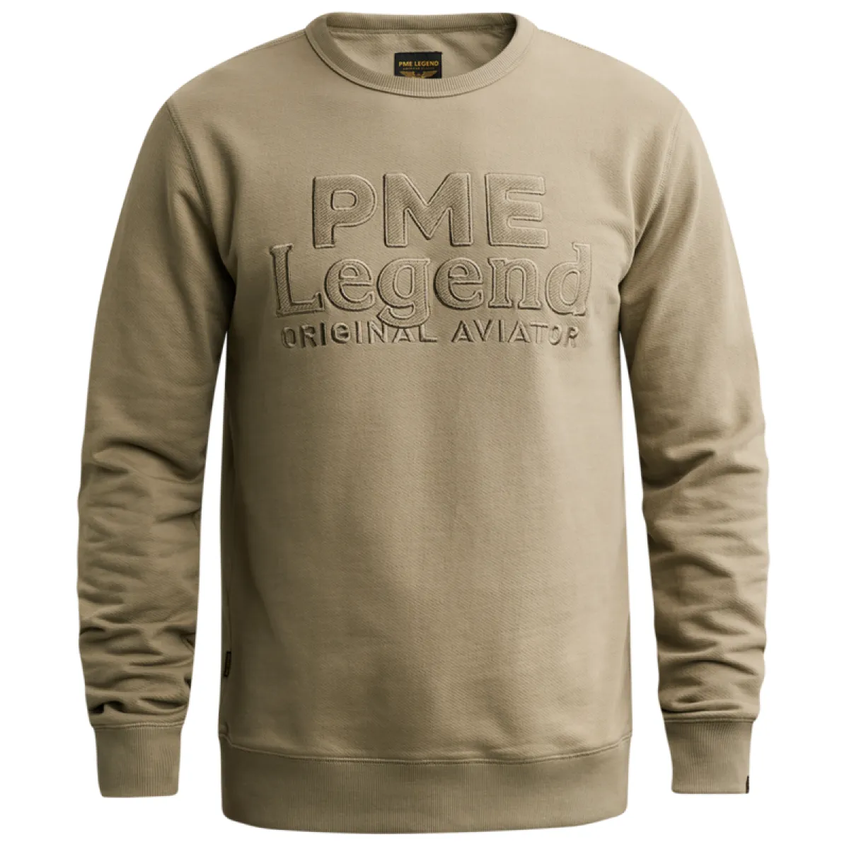 PME LEGEND-Crewneck loopback cotton twill-PSW2608444-6485 Overland Trek-BRUIN
