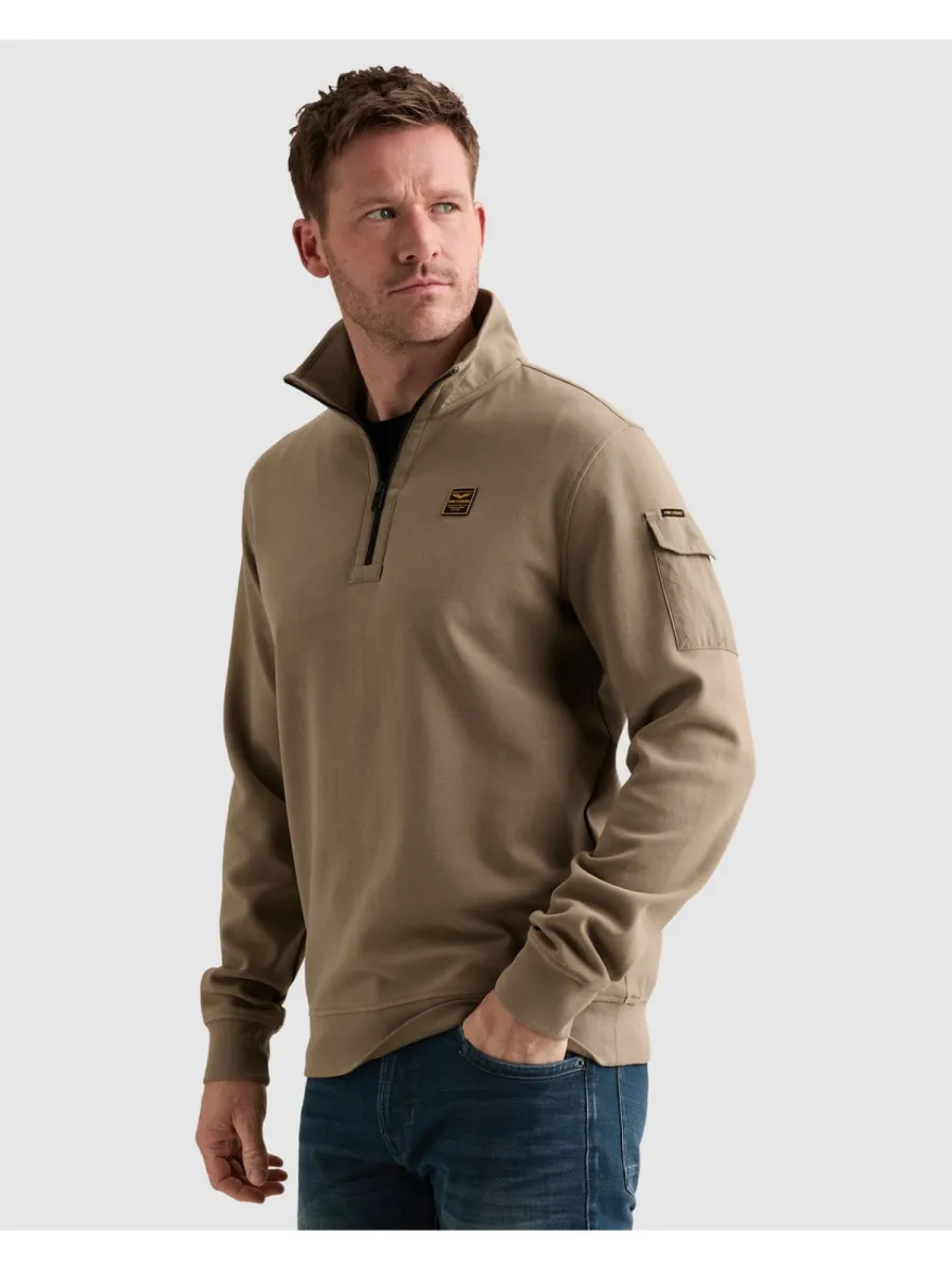 pme-legend-half-zip-collar-interlock-jersey-psw2608423-6485-overland-trek-bruin-1 PME LEGEND-Half zip collar interlock jersey-PSW2608423-6485 Overland trek-BRUIN