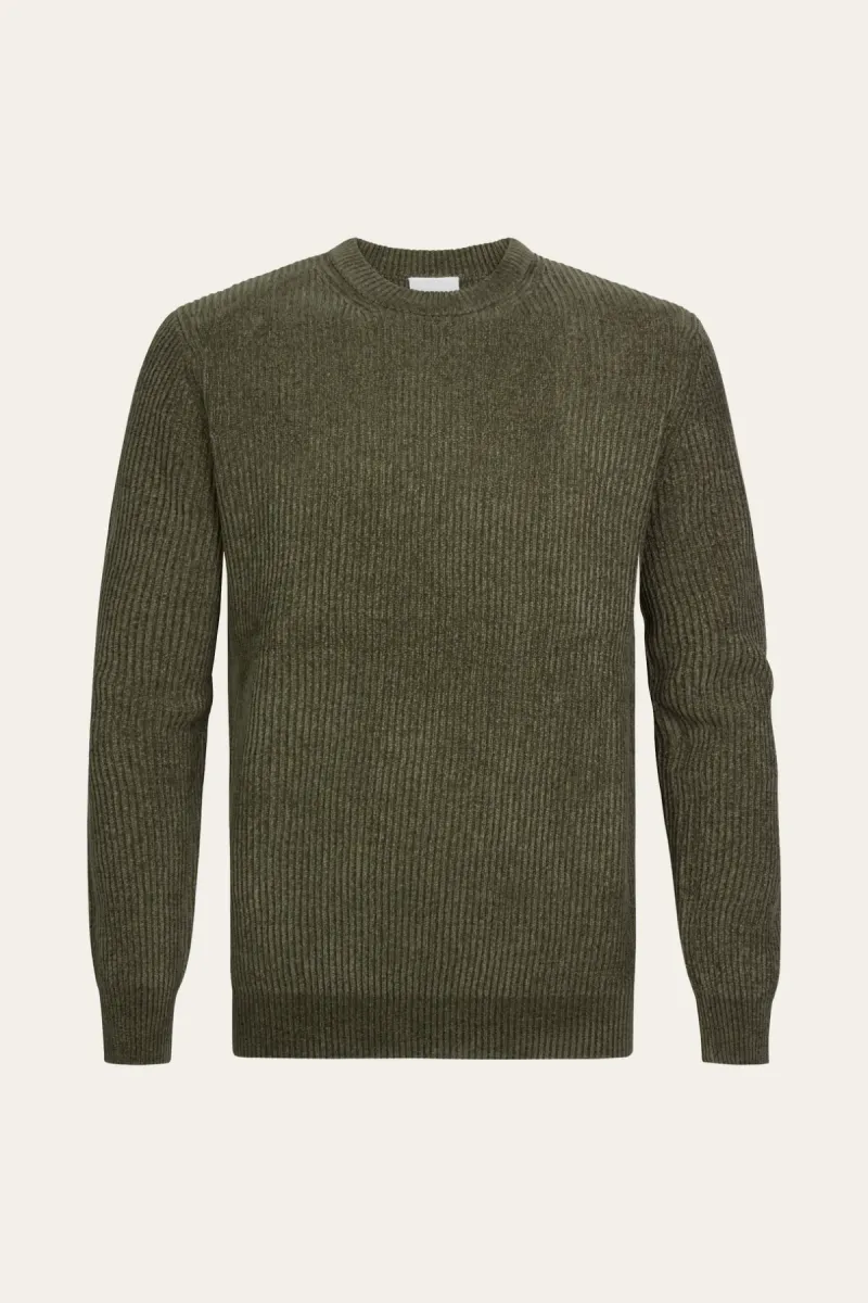 Profuomo-Chenille crewneck-PPXJ30034A-Z Green-BRUIN