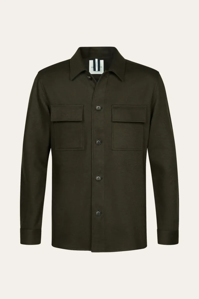 Profuomo-Knitted overshirt-PPXF30001C-Z3 Dark green-DONKER GROEN