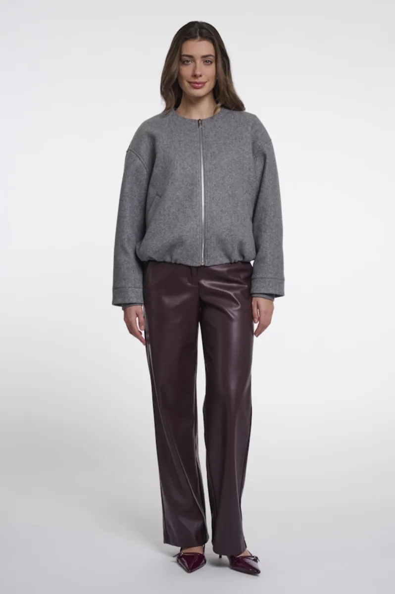 RINO & PELLE-Bomber Jacket-Mona.7002611-11170 Mid Grey Melange-GRIJS MELEE