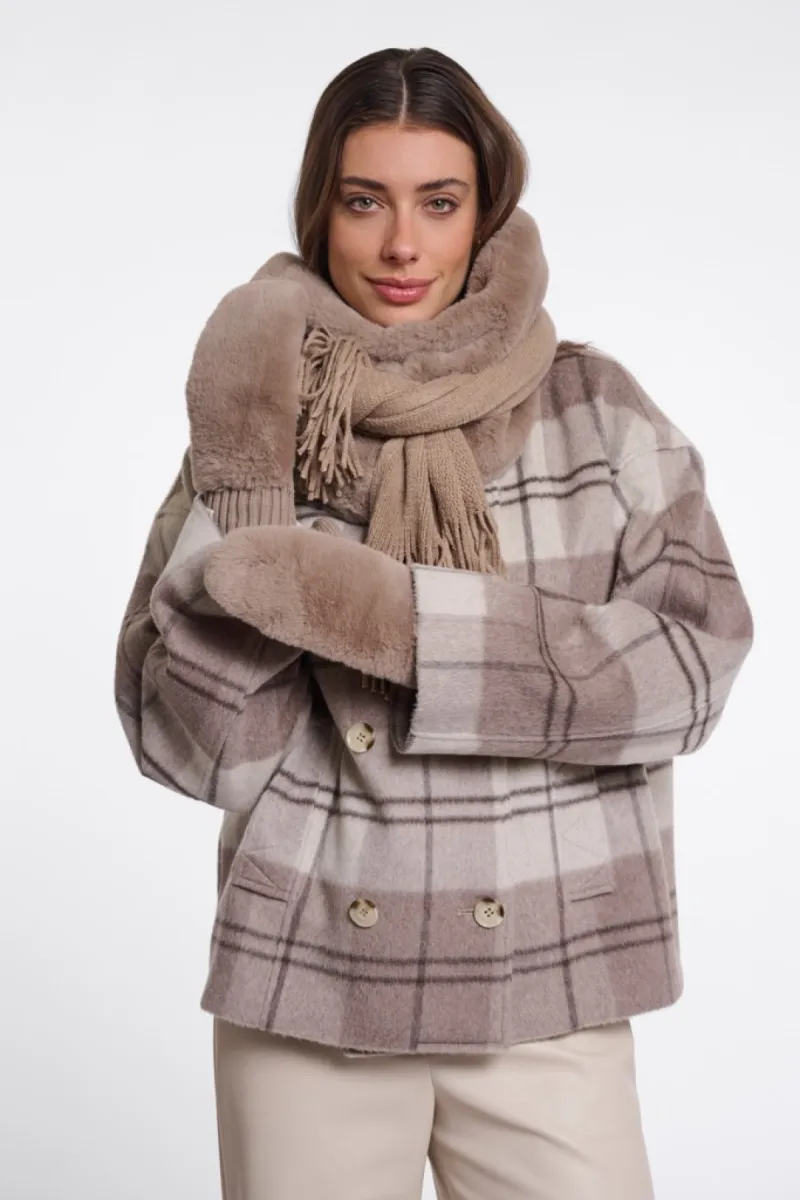 RINO & PELLE-Faux Fur Gloves-Oxo 7002612-11100 Mocha Latte-MOKKA