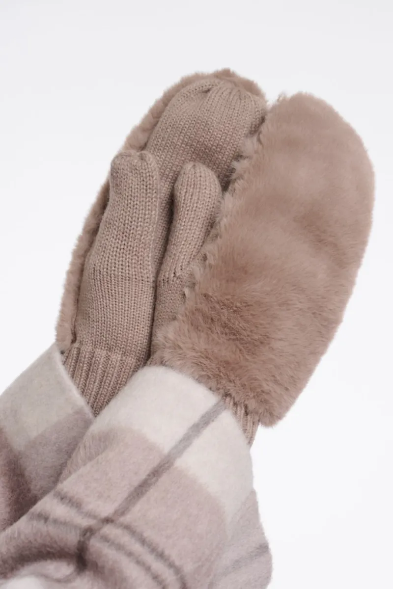 RINO & PELLE-Faux Fur Gloves-Oxo 7002612-11100 Mocha Latte-MOKKA