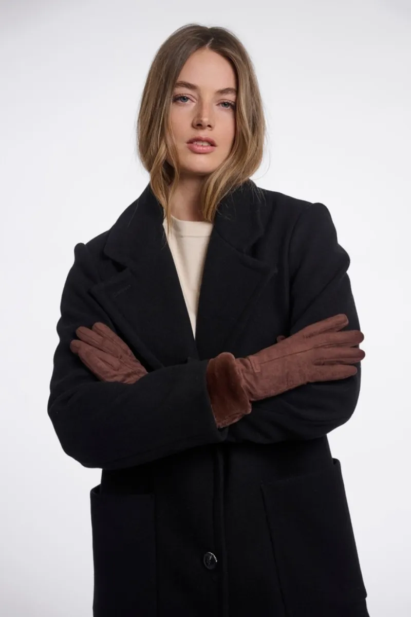 RINO & PELLE-Gloves With Faux Fur-Danzo 7002611-11099 Coffee Roast-CAFE