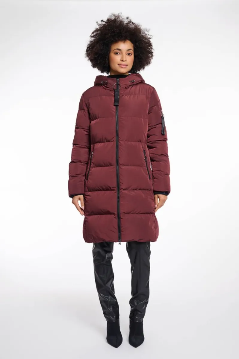 RINO & PELLE-Long Padded Hooded Coat-Jade.7002612-10873 Chocolate Bean-CHOCOLADE