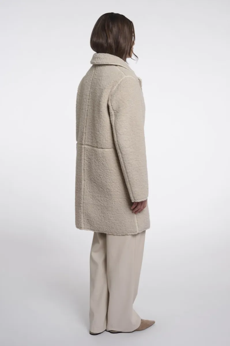 RINO & PELLE-Reversible Double Breasted Coat-Juna.7002611-9030 Birch-CREME