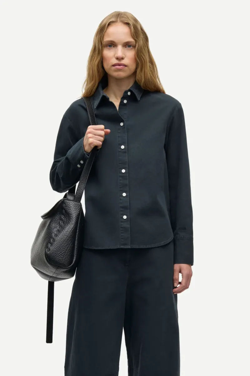 Samsoe Samsoe-Sabrook shirt 15645-F26300155-CLR001421 Washed salute-NAVY