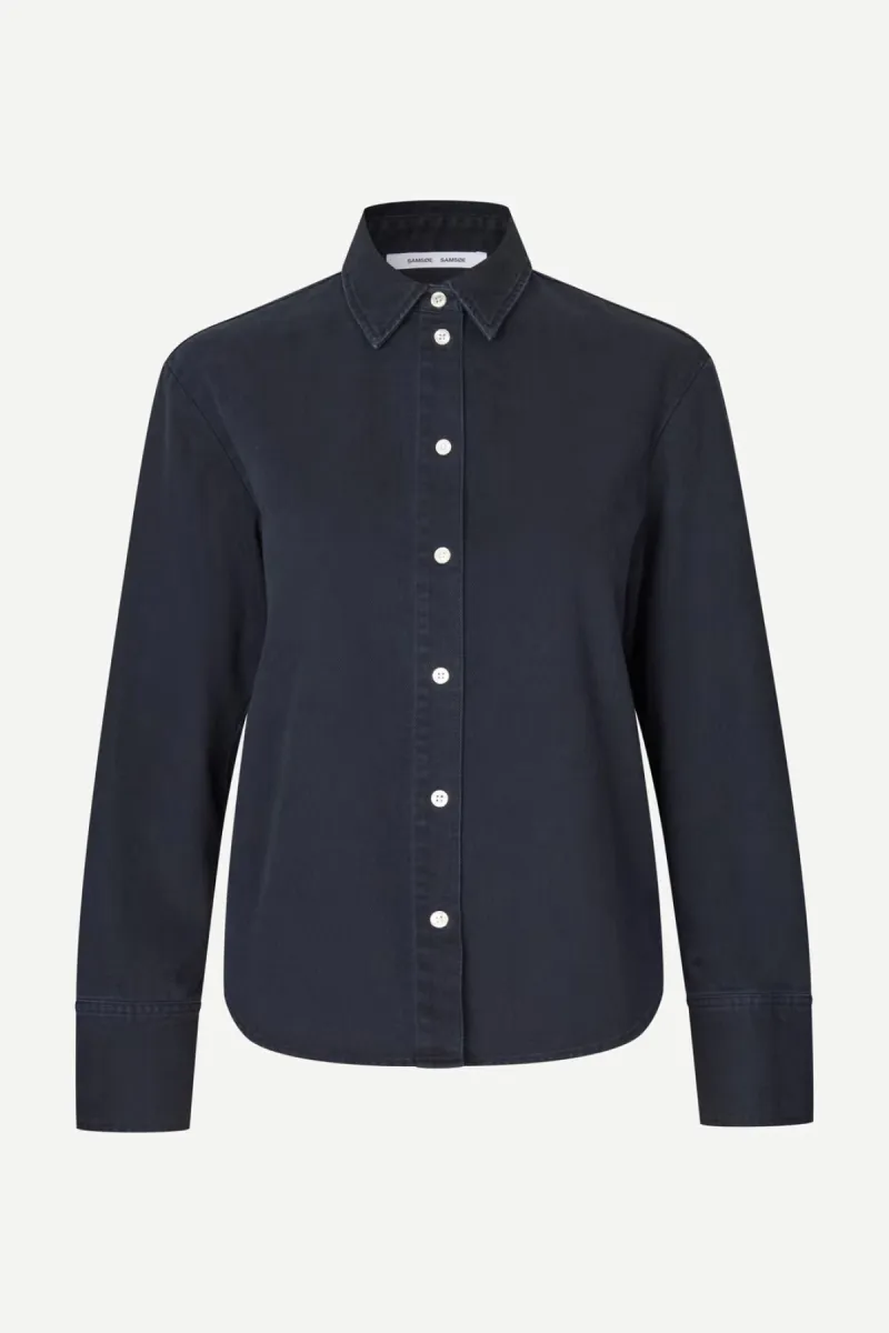 Samsoe Samsoe-Sabrook shirt 15645-F26300155-CLR001421 Washed salute-NAVY