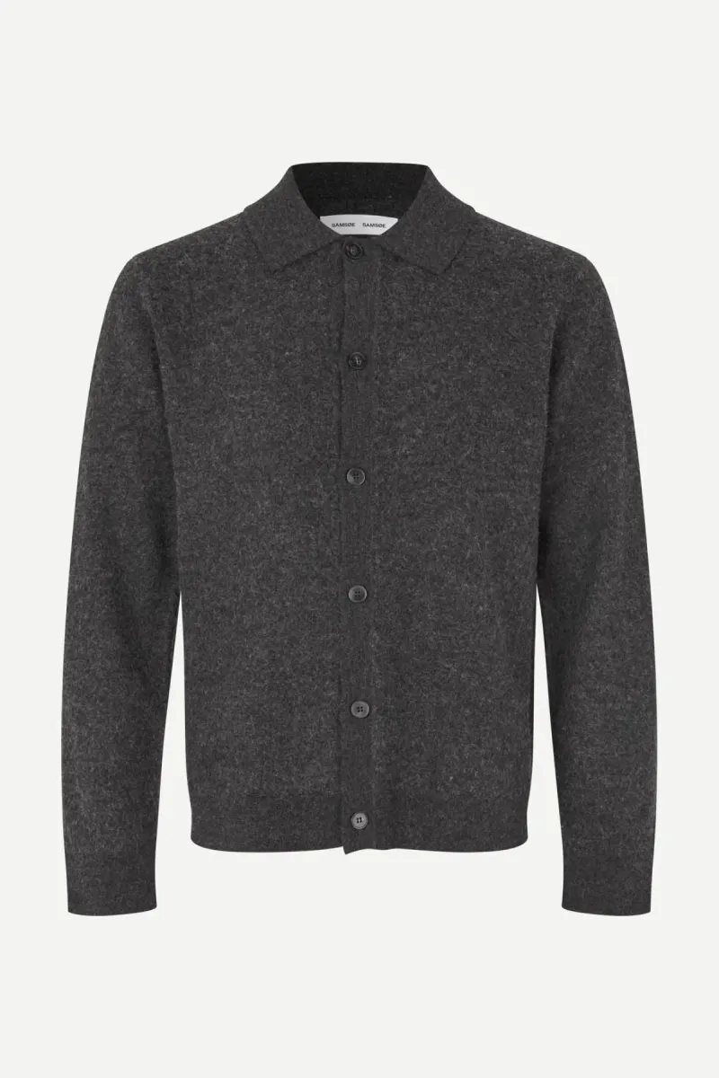 Samsoe Samsoe-Sarichard cardigan 15561-M25300038-CLR002860 Dark grey mel-DONKER GRIJS/GRAFIET