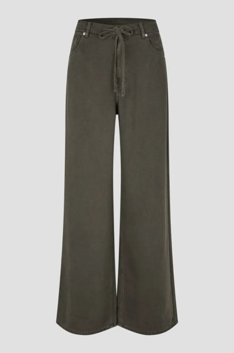 Second Female-61103-Irven Denim Jeans-8004 Black Olive-BRUIN