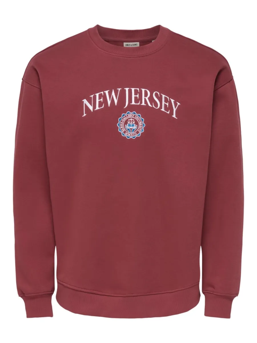 SONS-ONSCONNOR COLLEGE RLX LS CREW NECK-22039545-Burnt russet-ROEST