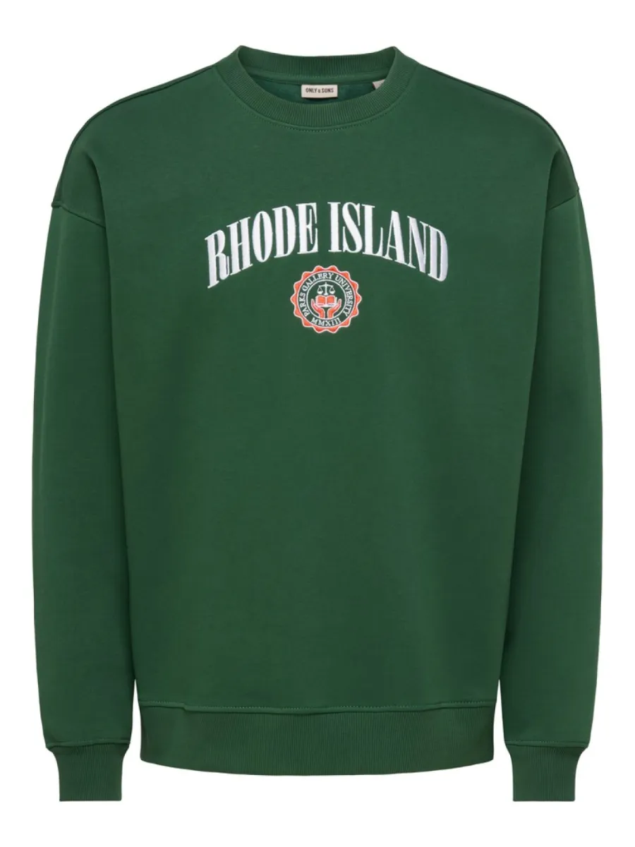 SONS-ONSCONNOR COLLEGE RLX LS CREW NECK-22039545-Pineneedle-GROEN