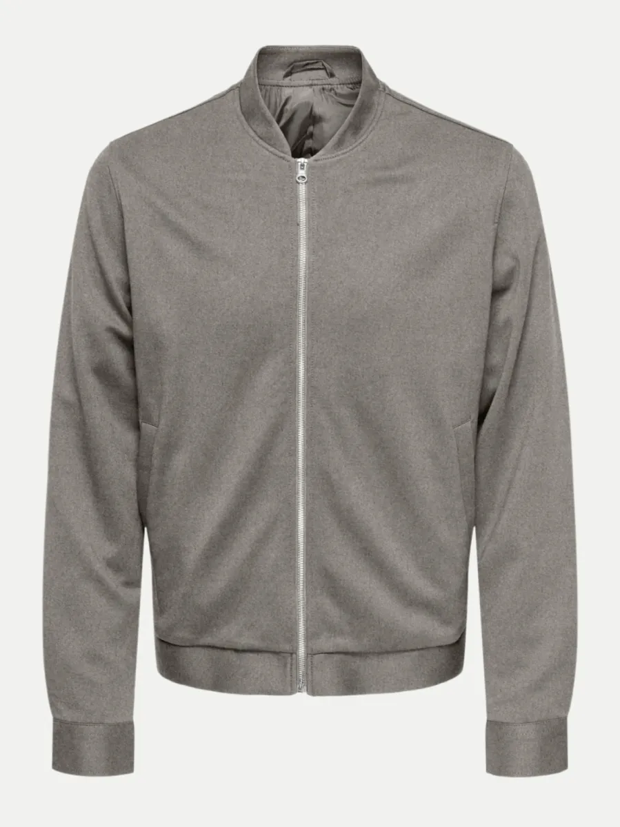 SONS-ONSMARK BRUSH PIQUE 0353 BOMBER-22037471-Falcon-GRIJS