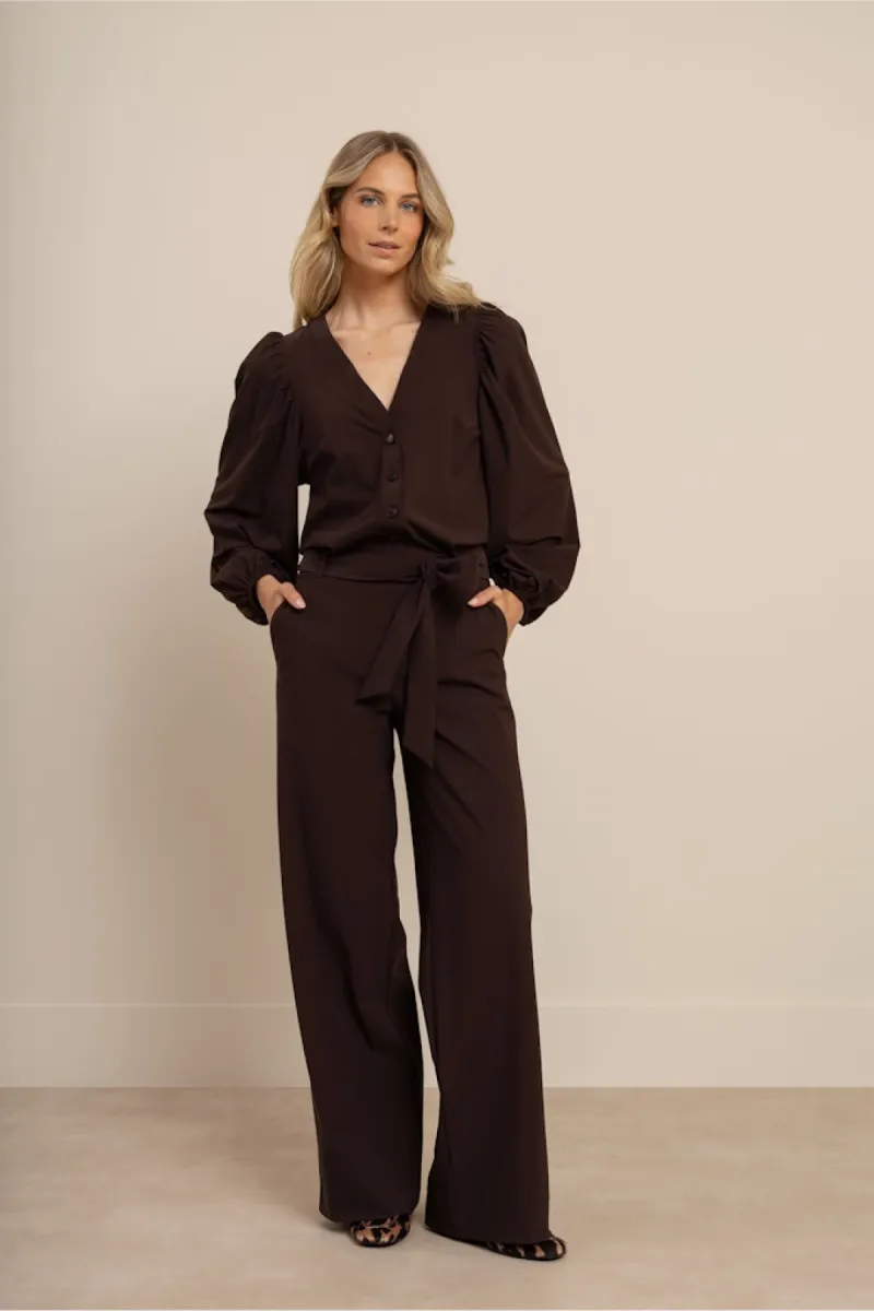STUDIO ANNELOES-Cherie jumpsuit-94854-8700 espresso-DONKER BRUIN