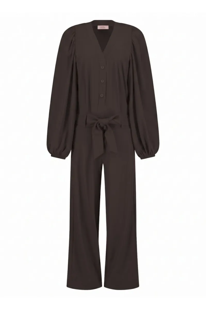 STUDIO ANNELOES-Cherie jumpsuit-94854-8700 espresso-DONKER BRUIN