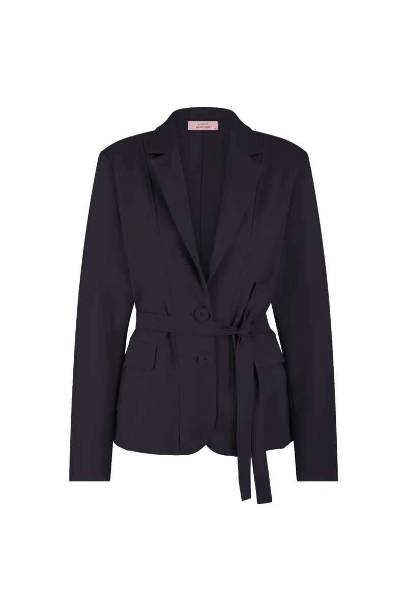 STUDIO ANNELOES-Elin bonded blazer-94859-9000 Black-ZWART
