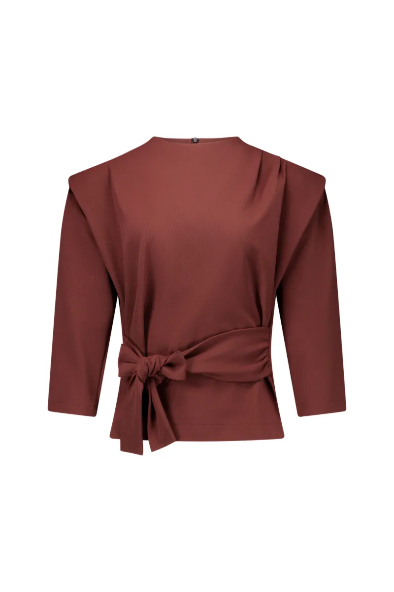 STUDIO ANNELOES-Hailey twill top-14082-8600 Chestnut-BRUIN