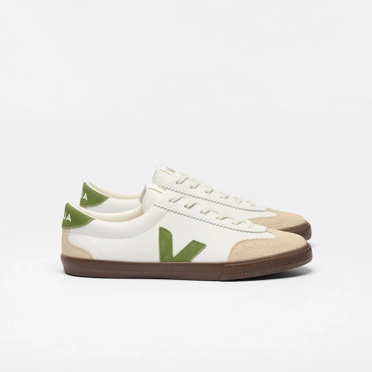 Veja-Volley O.T. Leather-VO2020875A-White Kiwi Bark-WIT COMBINATIES