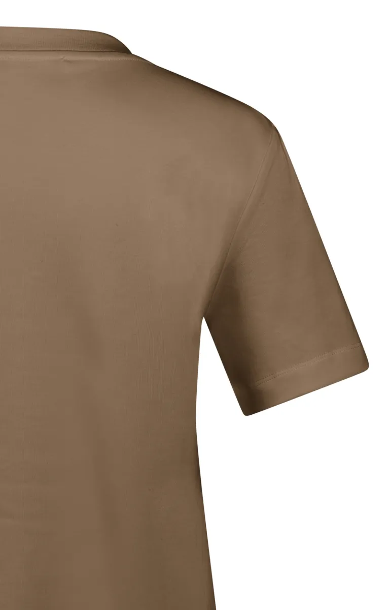 YAYA-Basic T-shirt met korte mouwen; Cotton; 90617-01-719057-608-90617-BRUIN