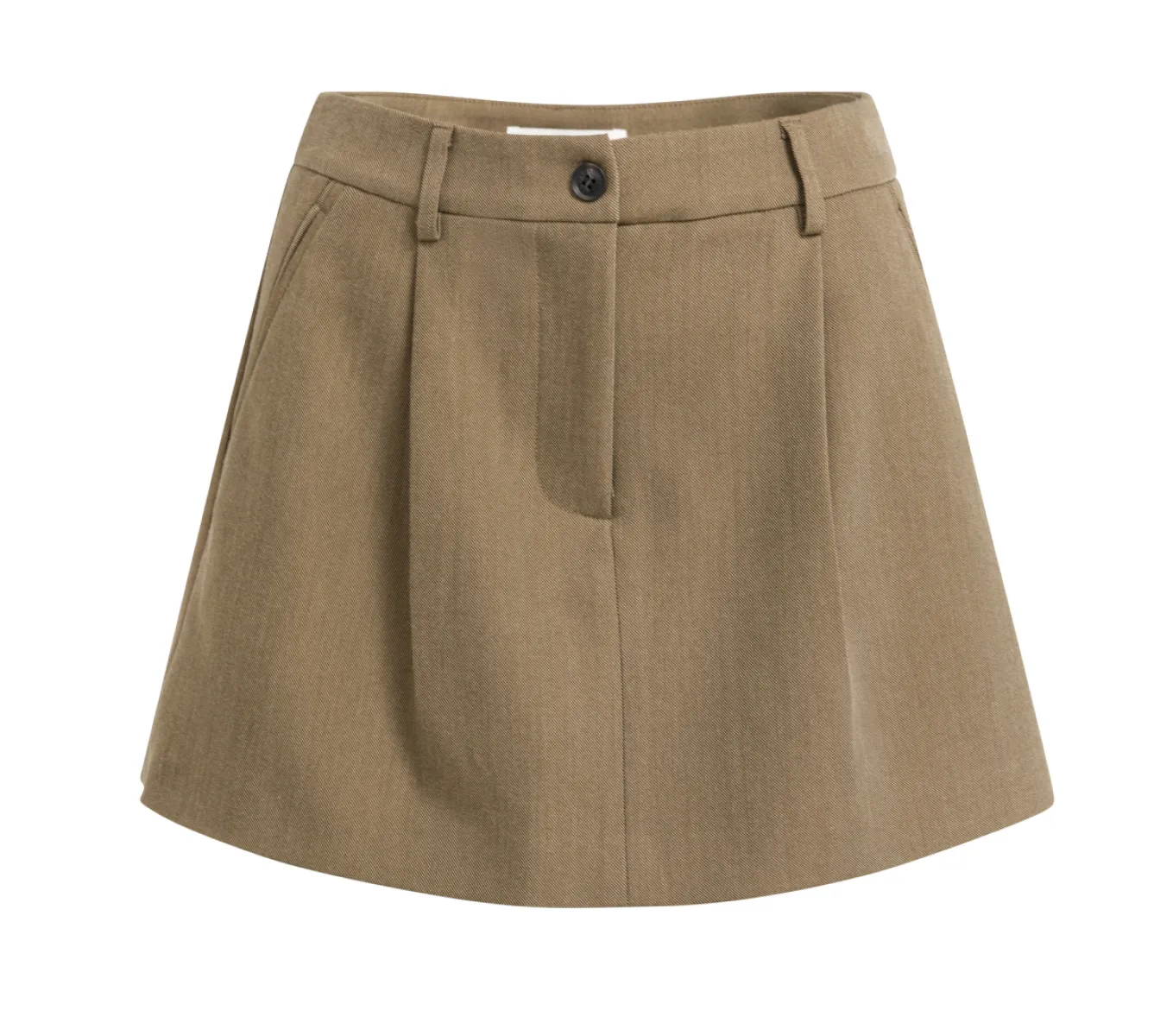 YAYA-Geweven minirok met plooien; Polyester/Viscose/Elastane; 90617-01-321044-608-90617-BRUIN