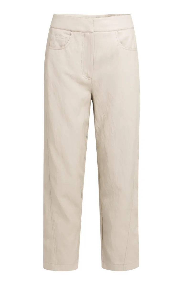 YAYA-Kunstleren broek met wortelmod; Polyurethane; 61103-01-309289-608-61103-LICHT-/PAREL GRIJS