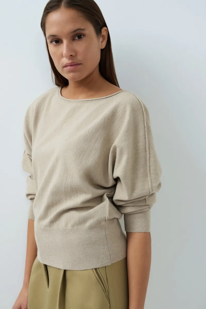 YAYA-Trui met boothals en lange mou; Polyester/Acrylic/Wool; 61103-01-000622-608-61103-LICHT-/PAREL GRIJS