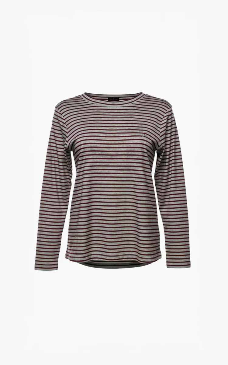 Aimee The Label--ZenoLuca-Burgundy/Grey Striped-ROOD COMBINATIES