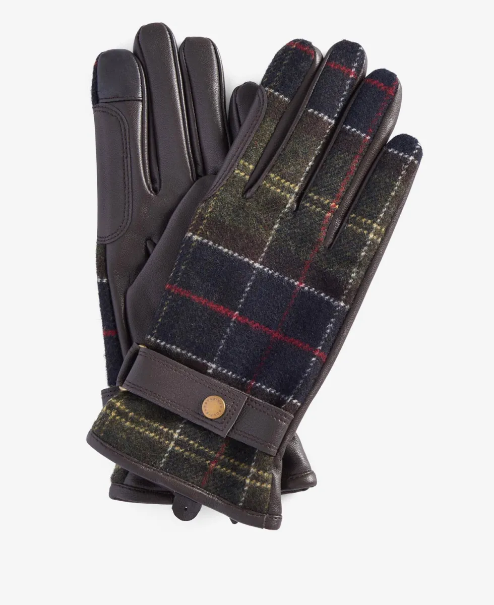 Barbour-Aubrey waterproof tartan gloves-LGL0133-TN11 Classic tartan-ROOD