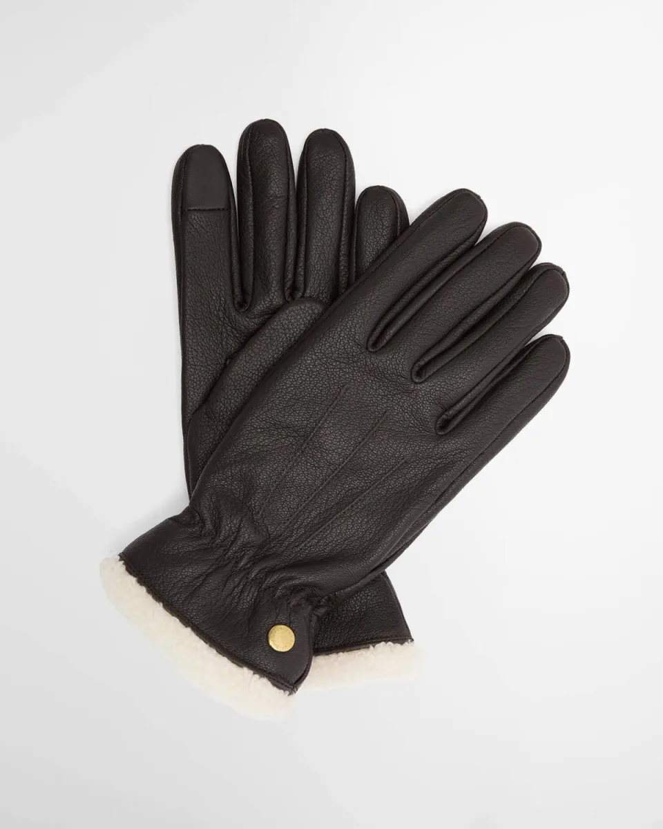 Barbour-Bainford leather gloves-LGL0160-BR91 Brown-BRUIN