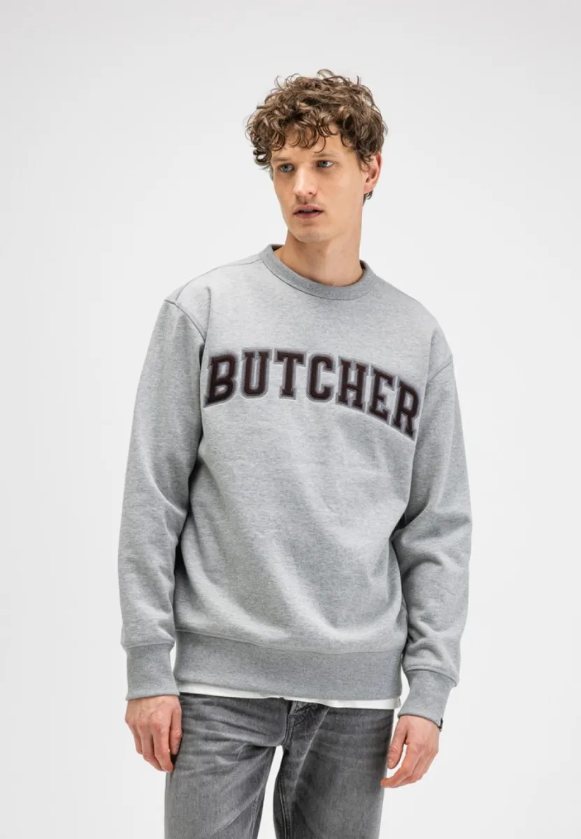 BUTCHER OF BLUE-Butcher crew-M2623014-133 Grey melange-GRIJS
