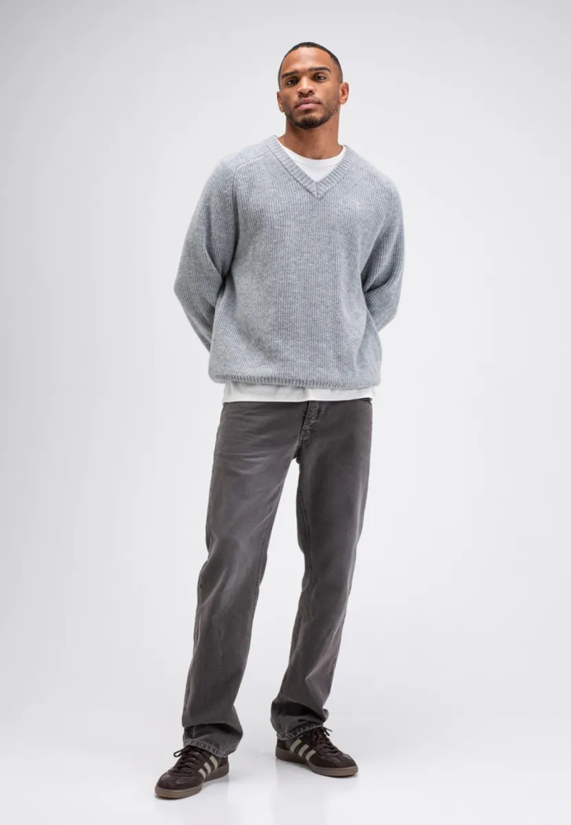 BUTCHER OF BLUE-Carter knit v-neck-M2626013-133 Grey melange-OFF WHITE