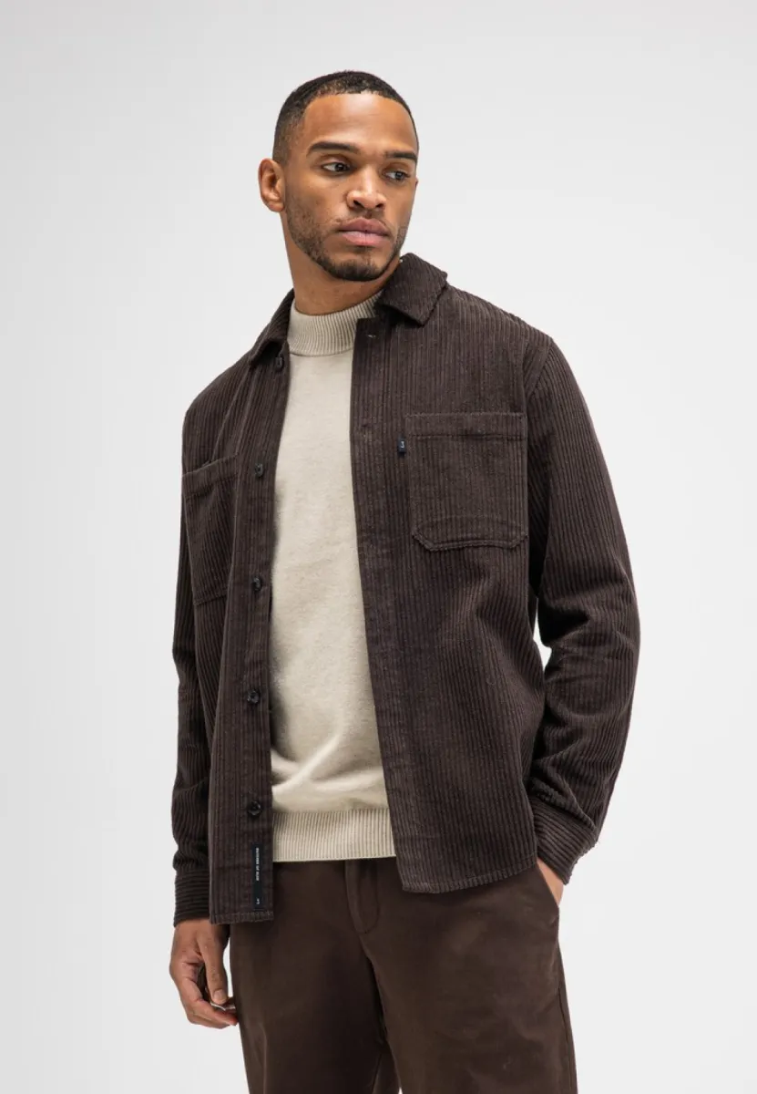 BUTCHER OF BLUE-Colby cord overshirt-M2624012-694 Topaz brown-BRUIN