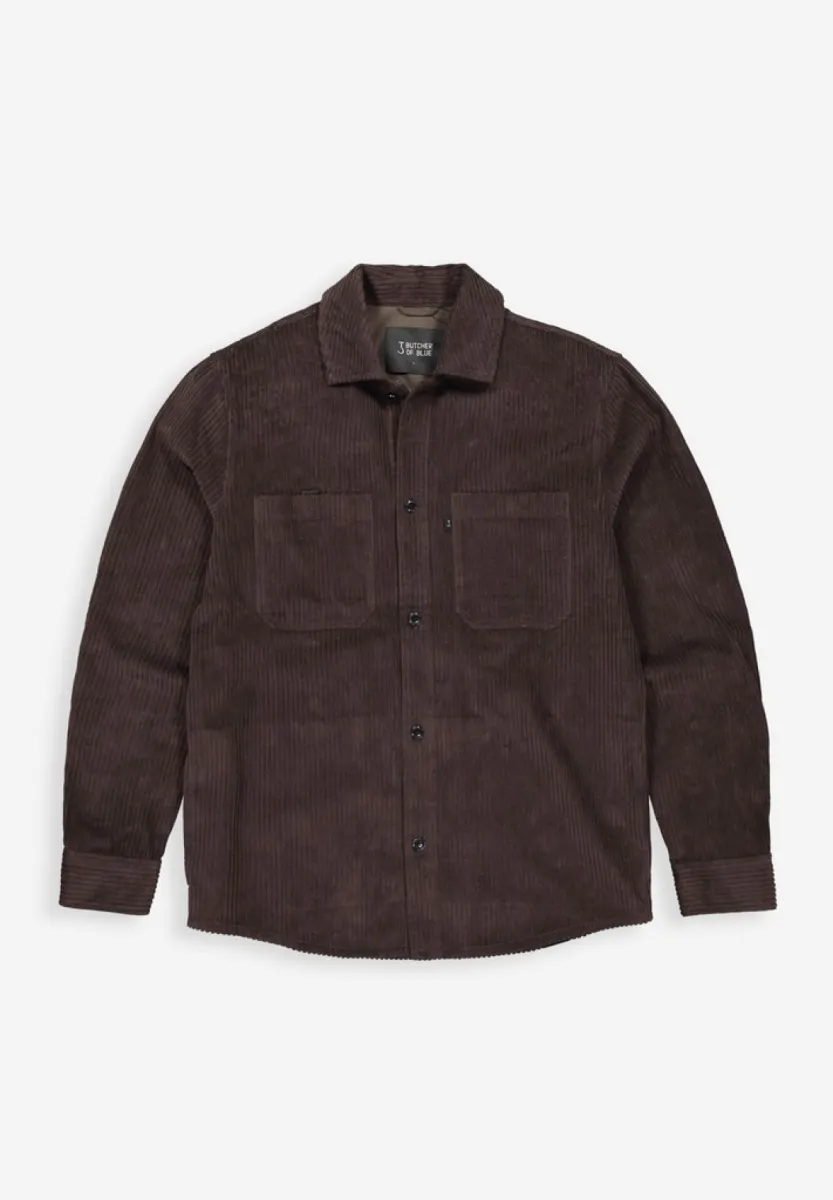 BUTCHER OF BLUE-Colby cord overshirt-M2624012-694 Topaz brown-BRUIN