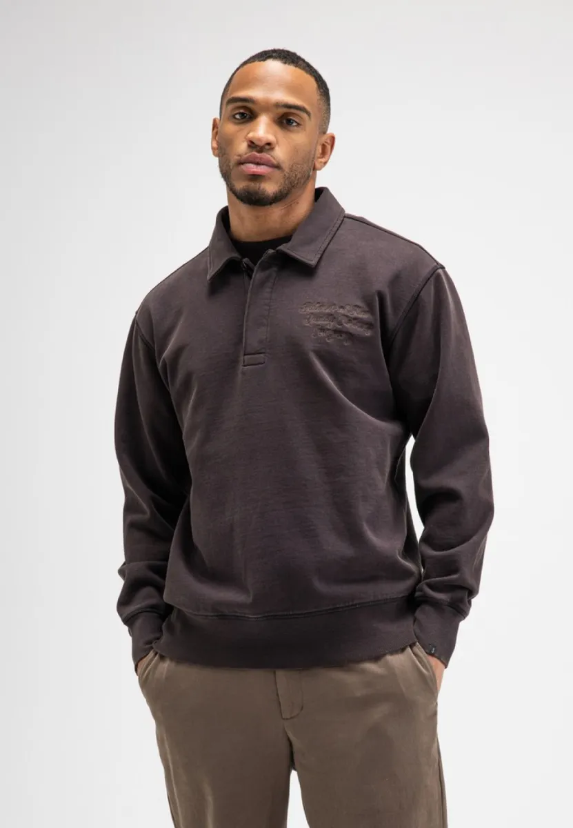 BUTCHER OF BLUE-Curl sweat polo-M2623019-694 Topaz brown-BRUIN