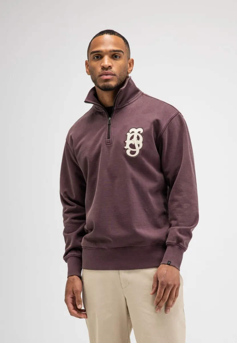 BUTCHER OF BLUE-Logo half zip-M2623025-845 Pascha purple-PAARS