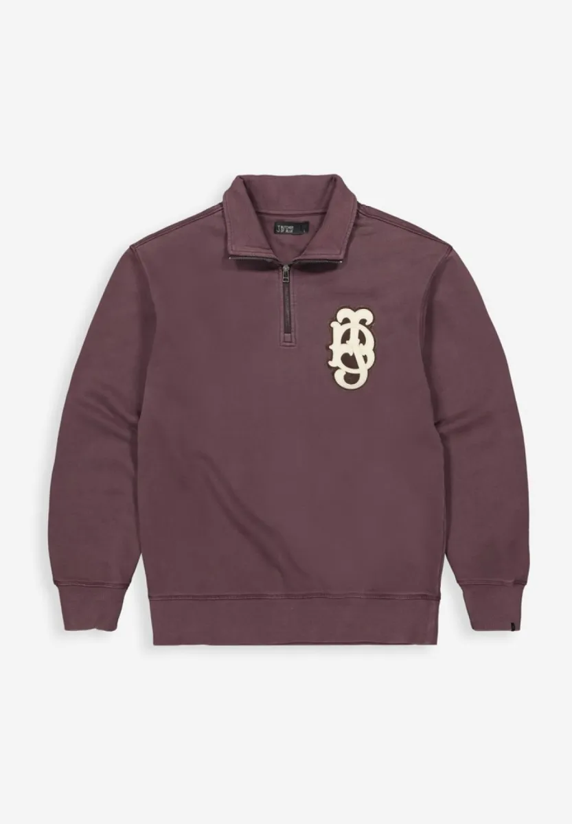 BUTCHER OF BLUE-Logo half zip-M2623025-845 Pascha purple-PAARS